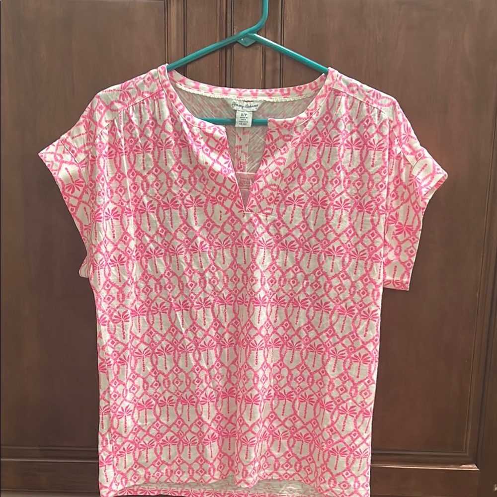 Tommy Bahama Pink Palm Blouse